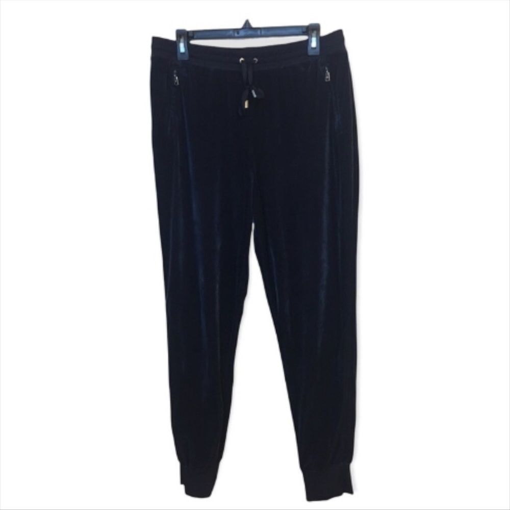Lauren Ralph Lauren Navy Velour Joggers with Drawstring